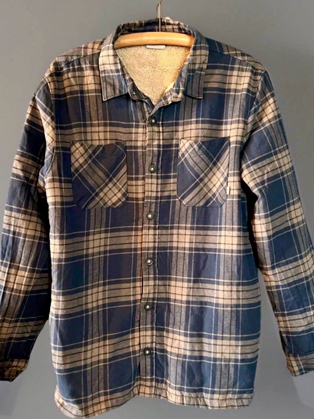 Vans Off The Wall Men's Mid Weight Polar Fleece Shirt Plaid Rutland Jacket Sz Lg
